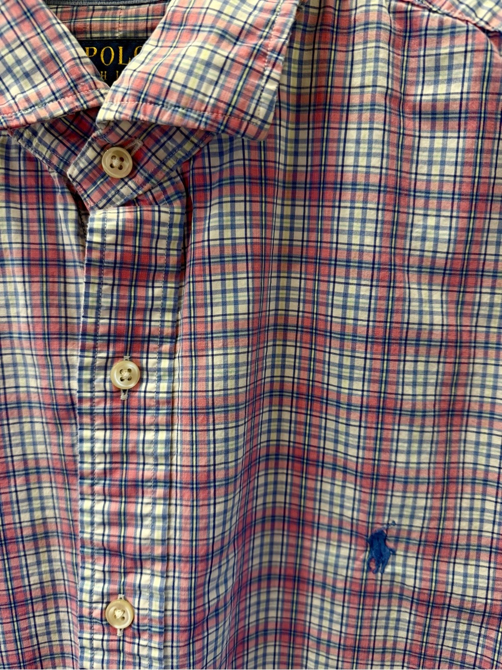 Ralph Lauren Pink and Blue Plaid Button-Down Shirt